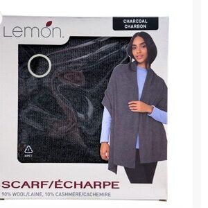 Lemon Gray Wool Cashmere Scarf new in a box
